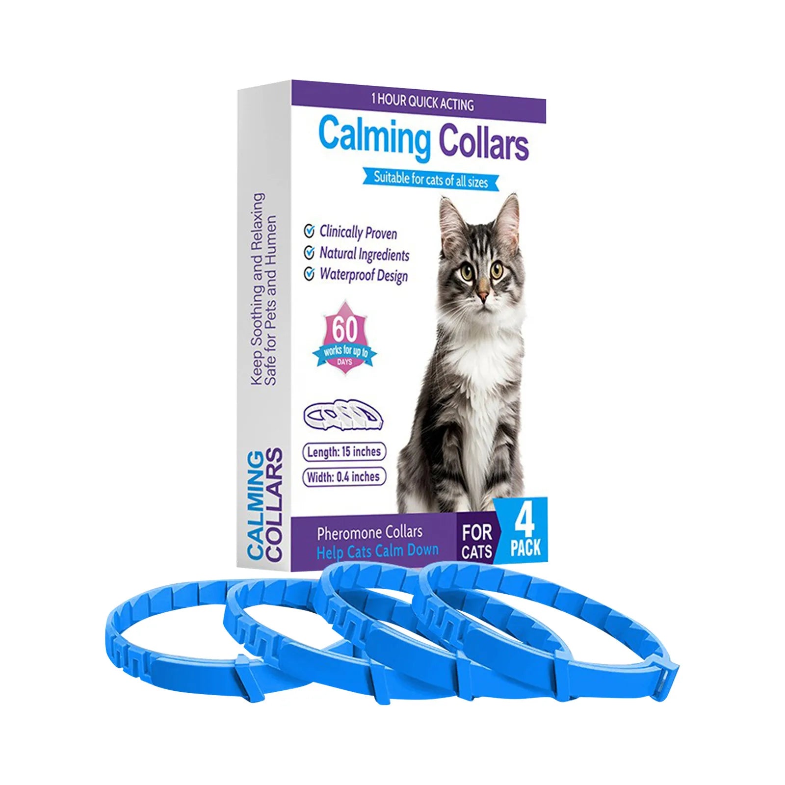 Anxiety Relieving Pet Collars, Natural Sedatives Suitable For Dogs and Cats Pheromones For Stress, And Aggression, Waterproof