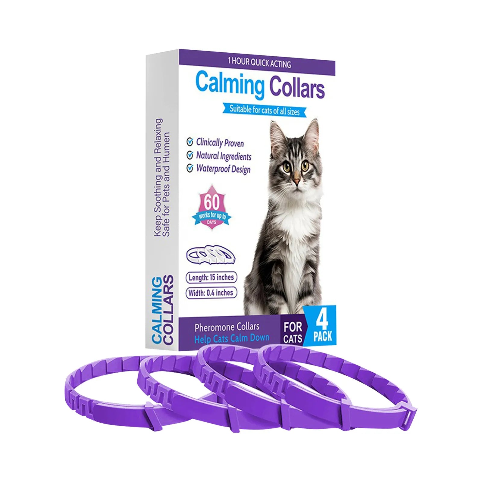Anxiety Relieving Pet Collars, Natural Sedatives Suitable For Dogs and Cats Pheromones For Stress, And Aggression, Waterproof