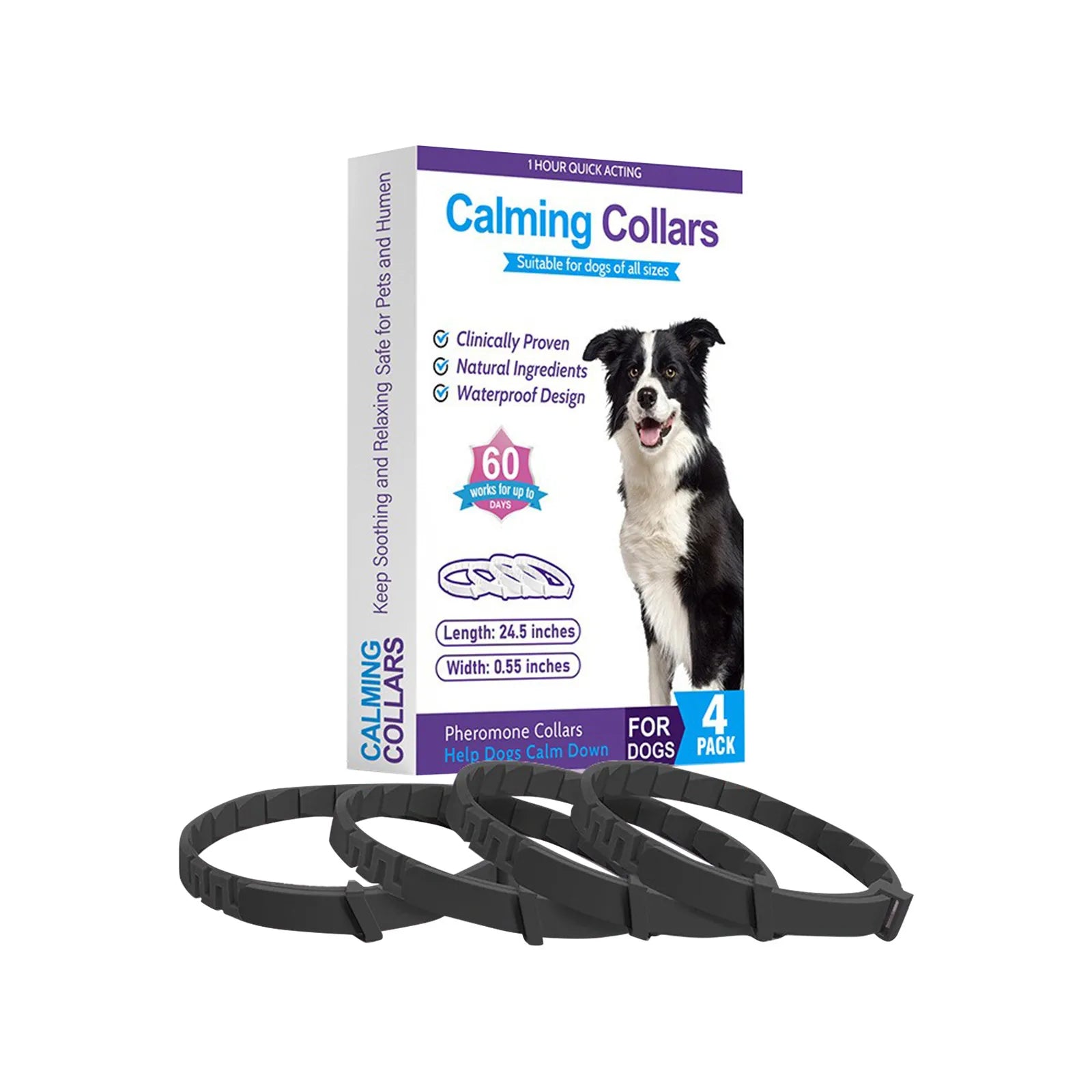 Anxiety Relieving Pet Collars, Natural Sedatives Suitable For Dogs and Cats Pheromones For Stress, And Aggression, Waterproof