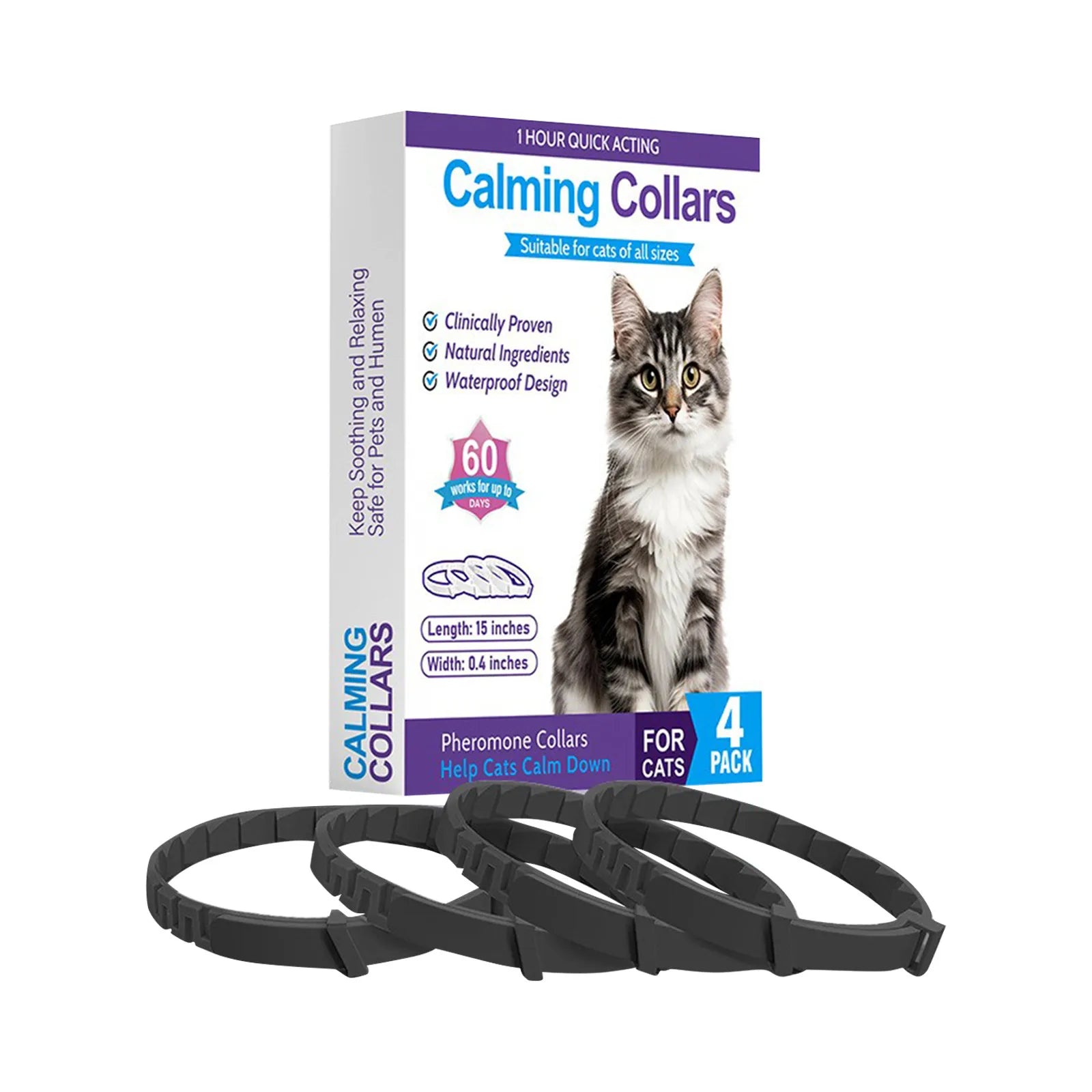 Anxiety Relieving Pet Collars, Natural Sedatives Suitable For Dogs and Cats Pheromones For Stress, And Aggression, Waterproof