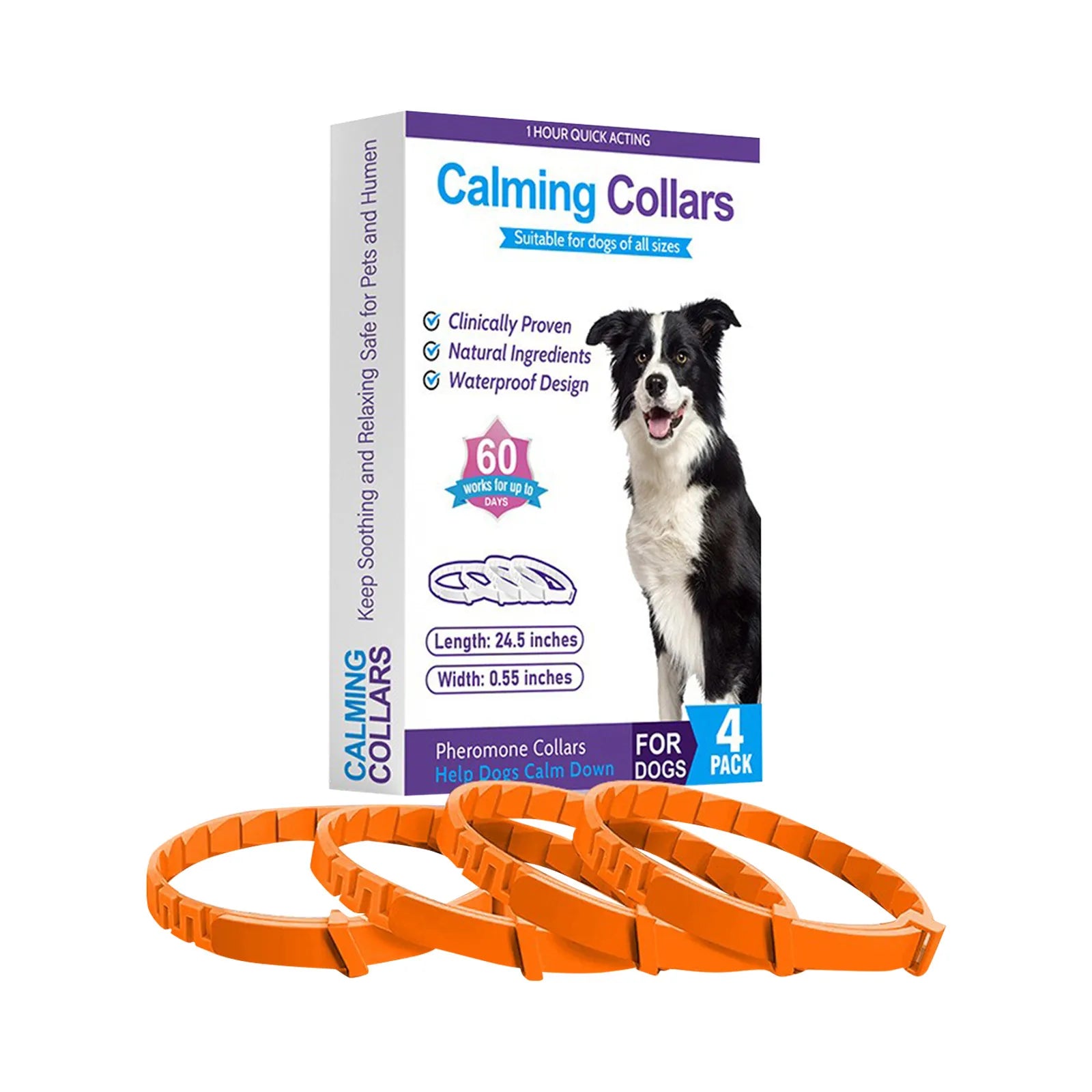 Anxiety Relieving Pet Collars, Natural Sedatives Suitable For Dogs and Cats Pheromones For Stress, And Aggression, Waterproof